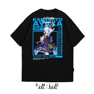 เสื้อยืดสีขาวเสื้อยืด พิมพ์ลาย Kamisato AYAKA GENSHIN IMPACT | เสื้อเชิ้ต ลายการ์ตูนอนิเมะ |S-4XL