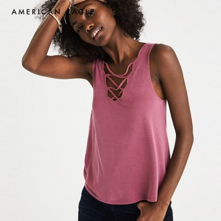 American Eagle Scalloped Fixed Lace Up Tank เสื้อกล้าม ผู้หญิง ลายลูกไม้ (WCL 036-3205-613)