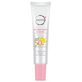 EARTH Natural White Sunscreen SPF50+/PA+++ 25g เอริธ์ เนเชอรัล ไวท์ โลชั่นกันแสงแดด เนื้อน้ำนมบางเบา