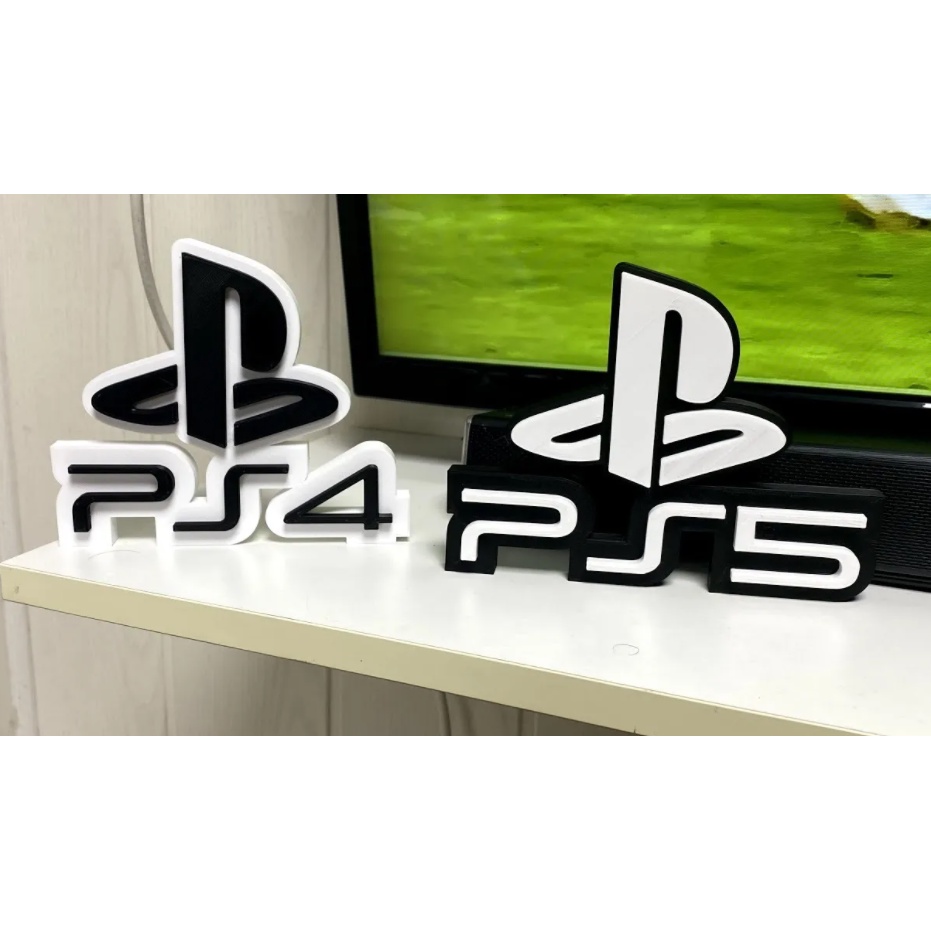 โลโก้ PS4 - Playstation 4 Logo & PS5 - Playstation 5 Logo หรือแม่เหล็กติดตู้เย็น