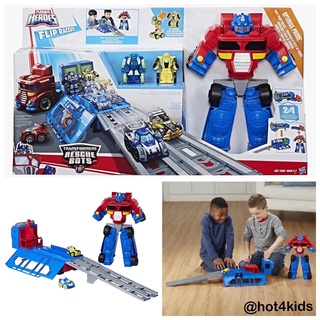 ✅ Playskool Heroes Transformers RBT Optimus Prime Race Track Trailer Playset 💰จ่ายปลายทางได้💵แท้💯