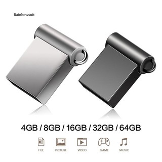 【RB】แฟลชไดรฟ์โลหะ 4 8 16 32 64GB Mini USB 2.0 U Disk สําหรับจัดเก็บข้อมูล