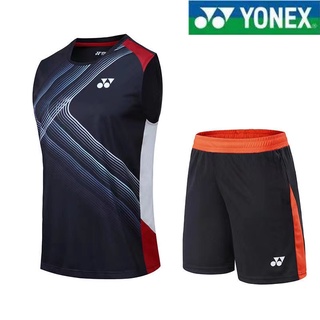 Yonex ชุดกีฬา เสื้อกล้าม แขนกุด ระบายอากาศ แบบแห้งเร็ว สําหรับฝึกแบดมินตัน