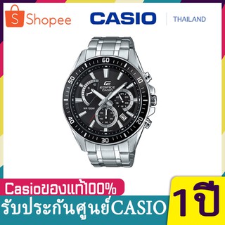 Casio Edifice นาฬิกาข้อมือผู้ชาย สายสเตนเลสสตีล รุ่น EFR-552D,EFR-552D-1A - สีดำ