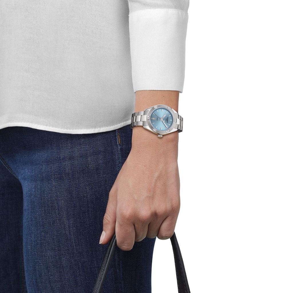 Tissot PR 100 Lady Sport Chic ทิสโซต์ พีอาร์ 100 เลดี้ สปอร์ต ชิค สีฟ้า T1019101135100 นาฬิกาผู้หญิง