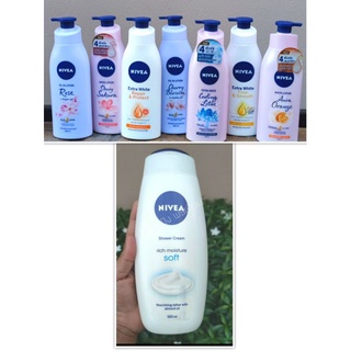 ครีมอาบน้ำนีเวีย 500ml/โลชั่นทาผิว 7 สูตร 350-400 ml. ครีมอาบน้ำ สูตรอ่อนโยน NIVEA  RICH MOISTURE SOFT