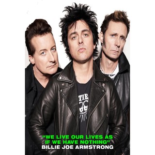 โปสเตอร์ Green Day กรีนเดย์ Billie Joe Armstrong โปสเตอร์ วอลเปเปอร์ ตกแต่งผนัง Poster โปสเตอร์วินเทจ โปสเตอร์วงดนตรี