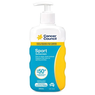 Cancer Council SPF 50+ Sport 200ml Pump