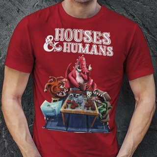 [COD]พร้อมส่ง เสื้อยืดแขนสั้น คอกลม ผ้าฝ้าย 100% พิมพ์ลาย Houses And Humans หลากสี แฟชั่นฤดูร้อน สําหรับผู้ชายS-5XL