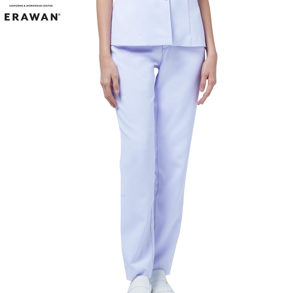 Uniformthaiwacoal กางเกงพยาบาล ขาตรง FLW029 (ผ้า Nursy สีขาวโอโม่ เฉด 2) [ทุกสังกัด]