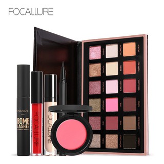 FOCALLURE ชุดเครื่องสำอาง 18 สีอายแชโดว์ลิปสติกชุดแต่งหน้า