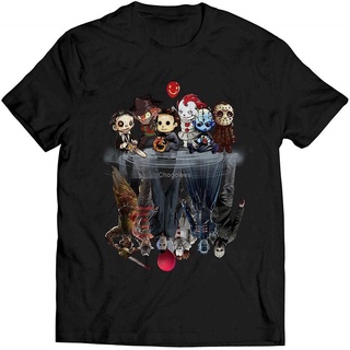 [100% Cotton] เสื้อยืด พิมพ์ลาย Jason Lovers Voorhees Pinhead Michael Lovers Myers Penny-Wise น่ารัก สําหรับผู้หญิง และผ