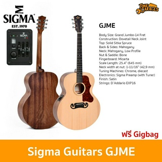 Sigma Guitars GJME Acoustic Guitar กีต้าร์โปร่งไฟฟ้า กีต้าร์อะคูสติกไฟฟ้า ทรง Grand OM แถมฟรี Gigbag