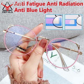 IMPALA Fashion Girl Anti Radiation Computer Glasses Anti Fatigue Eyewear for Women Cat Eye Anti Blue Light Eyeglasses Pr