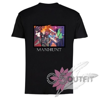 [100% Cotton] เสื้อยืดลําลอง ผ้าฝ้าย 100% แขนสั้น พิมพ์ลาย Minecraft Youtuber Dream Manhunt 1v3 Combed 30s สีดํา พลัสไซซ