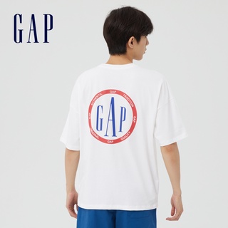 เสื้อยืดผ้าฝ้ายพิมพ์ลาย เสื้อยืดแขนสั้น ผ้าฝ้าย พิมพ์ลายโลโก้ Gap สําหรับผู้ชาย