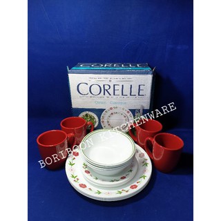 Corelle Spring Pink 16 pcs. / จานชุด ลายสปริง พิงค์ 16 ชิ้น