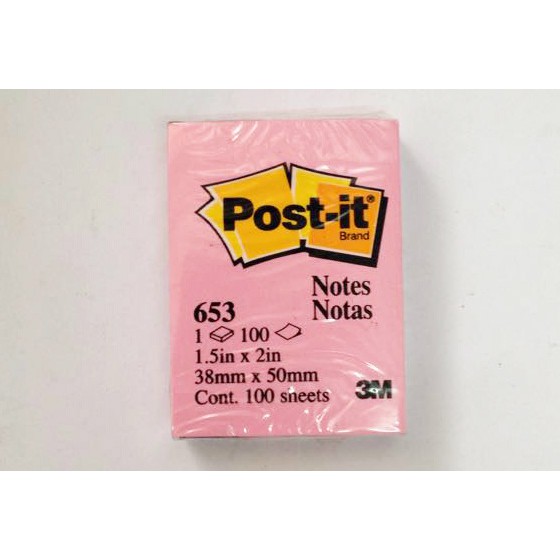 Post it 3M  กระดาษโน๊ตมีกาวในตัว ขนาดเล็ก 1.5x2นิ้ว รุ่น 653
