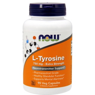 ไทโรซีน (L-Tyrosine) เพิ่มประสิทธิภาพความจำ 750mg 90 capsules หรือ500mg