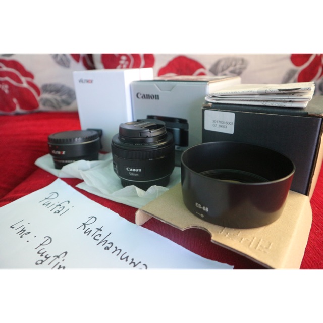 เลนส์Cannon EF 50mm. F/1.8 STM+เม้าส์แปลงEOS-M