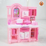 Monkey Toys ชุดครัวมีไฟมีเสียง 6801-C Mini Kitchen Cooking Play Set (Pink) 6801