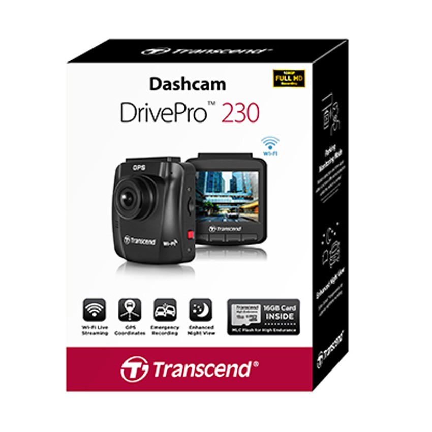Transcend Car Video Recorder DrivePro 230 (BLACK)