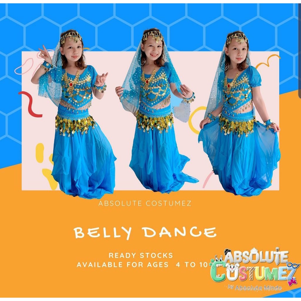 ผู้ขายท้องถิ่นเด็กเด็กเครื่องแต่งกายอินเดียชุด Belly เต้นรํา Bollywood Deepavali Diwali Racial Harmo