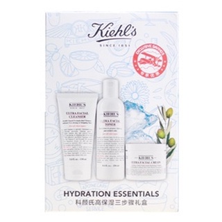 Kiehls High Moisturizing Three-piece Set Facial Cleanser Toner Cream Moisturizing Facial Care Set ชุดคลีนเซอร์ โทนเนอร์ครีม ให้ความชุ่มชื้น สามชิ้น