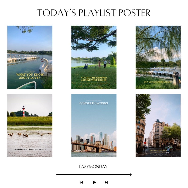 🚪พร้อมส่ง Today’s playlist Poster ภาพโปสเตอร์ รูปถ่าย ขนาด 4x6นิ้ว - A4