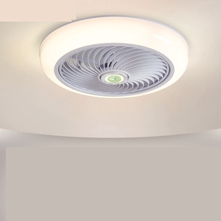 พร้อมส่ง โคมไฟพัดลมเพดาน Circular Semi Semi Flush Mount Modernism Bedroom LED Ceiling Fan Light