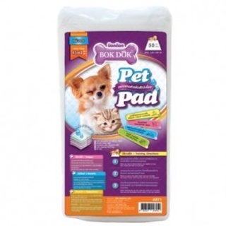 Bokdok Pet Pad แผ่นรอง แผ่นรองซับ แผ่นรองฉี่ แพ็ค50ชิ้น ขนาด 45×60ซม. (50แผ่น/แพ็ค)