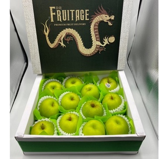 กล่องผลไม้ของขวัญพรีเมี่ยม GREEN APPLE 12ลูก (จัดกระเช้าผลไม้พรีเมี่ยม จัดตะกร้าผลไม้ กระเช้าของขวัญ Fruit Basket)