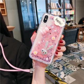 Cartoon กระต่ายน่ารัก Galaxy Samsung A03S A22 4G A12 A42 A32 A52S A52 A72 5G J2 prime J7 Pro A7 A5 2017 เคสมือถือ Quicksand liquid Soft TPU Case เคสป้องกัน