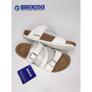 รองเท้าแตะ พื้นทรงแบน พิมพ์ลาย Birkenstock เหมาะกับเดินชายหาด แฟชั่นฤดูร้อน สําหรับผู้หญิง