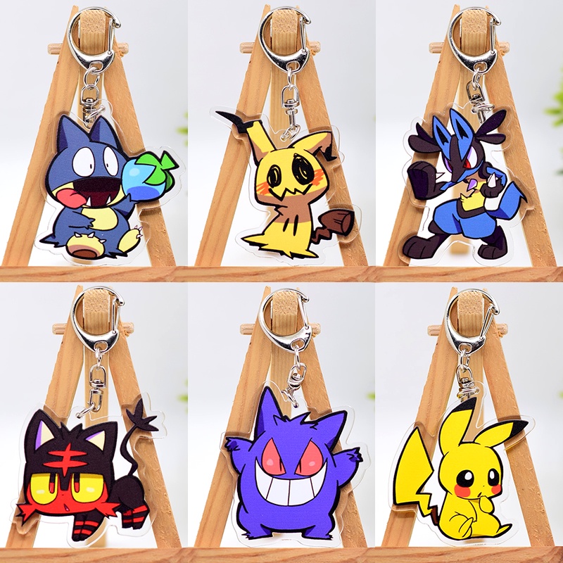 พวงกุญแจอะคริลิครูปทรง Pokemon Mimikyu Gengar Lucario