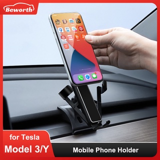 Tesla อุปกรณ์เสริมMobile hone Holder For Tesla Model 3 Y 2021 2022 Gravity Sensor Non Sli Cli Mount GS Stand Navigation