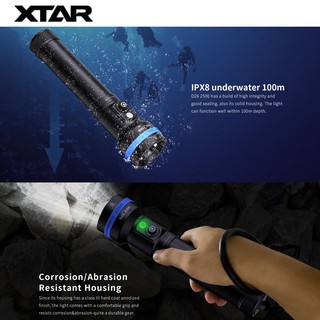 XTAR D26 2500LMS 100M Diving Flashlight (Long Body Version)