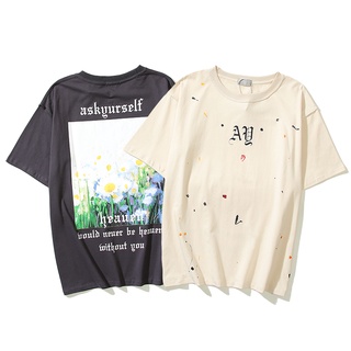 Askyurselfv9 เสื้อยืดแขนสั้นลําลอง แฟชั่นสําหรับผู้ชาย และผู้หญิง