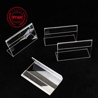 Acrylic Clear Plastic Desk Sign Label Frame Price Tag Paper Display Holders Card Q8J8