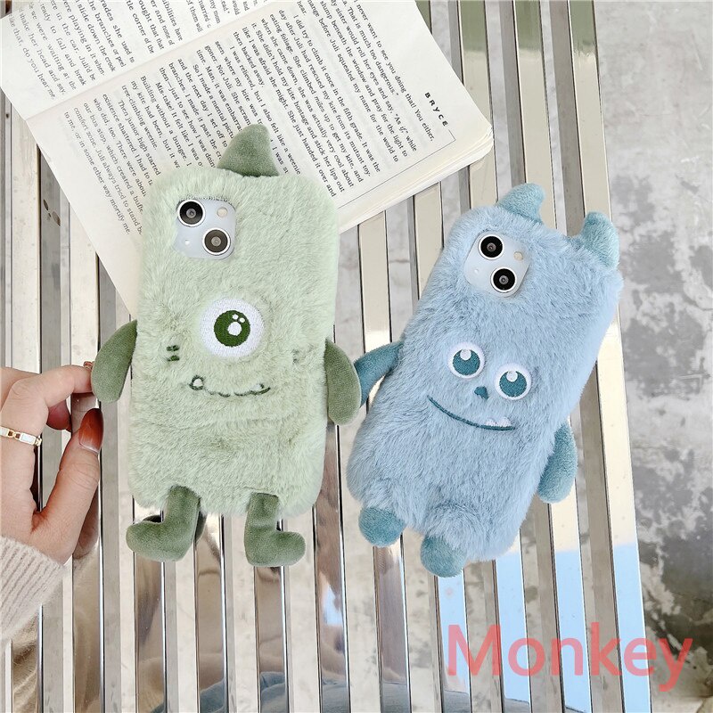 ตลกน่ารัก 3D Little Monster Plush Fur เคสโทรศัพท์สําหรับ Oneplus 8T 7T Pro 6T 5T 3T 9R One Plus 9 8 