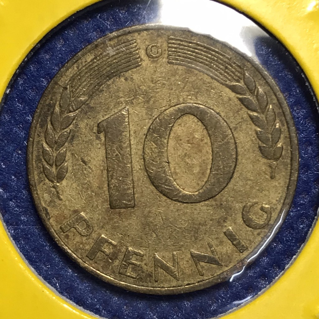 เหรียญรหัส13698 ปี 1949G เยอรมัน 10 PFENNIG เหรียญต่างประเทศ เหรียญสะสม เหรียญหายาก