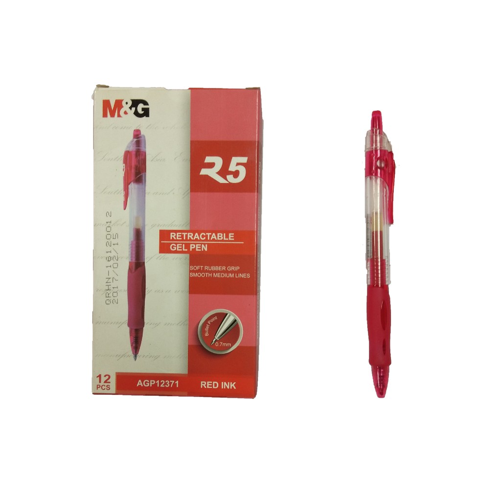 M&G R5 0.7MM ปากกาเจล สีแดง (12S Box)