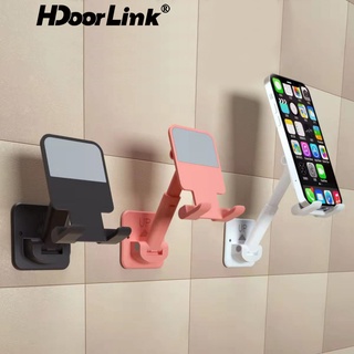 Hdoorlink ที่วางโทรศัพท์มือถือ สร้างสรรค์ พับได้ ติดผนัง ที่วางขี้เกียจ อเนกประสงค์ สําหรับห้องน้ํา ห้องครัว ขาตั้ง