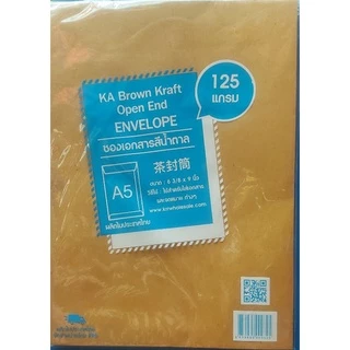 ✅(ถูกที่สุด พร้อมส่ง) ซองเอกสาร ซองน้ำตาล แบบไม่จ่าหน้าซอง KA Kraft 125 แกรม A4(8 ซอง), A3(4 ซอง) และ A5(13 ซอง)