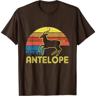 เสื้อยืดลําลอง แขนสั้น คอกลม ลาย Antelope แฟชั่นเรโทร สไตล์เกาหลี สําหรับสตรี