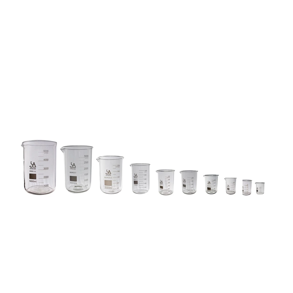 บีกเกอร์แก้วทนไฟ 1000 ml. - 5000 ml. (Beaker - BORO 3.3 Glass 1000 ml. - 5000 ml.)