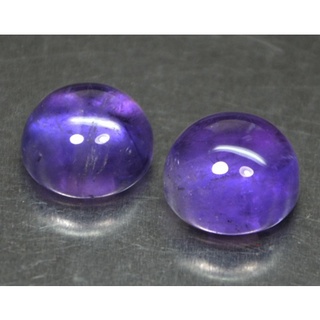 อะเมทิสต์สีม่วง (Purple Amethyst) 9 กะรัต 2 ชิ้น (11592)