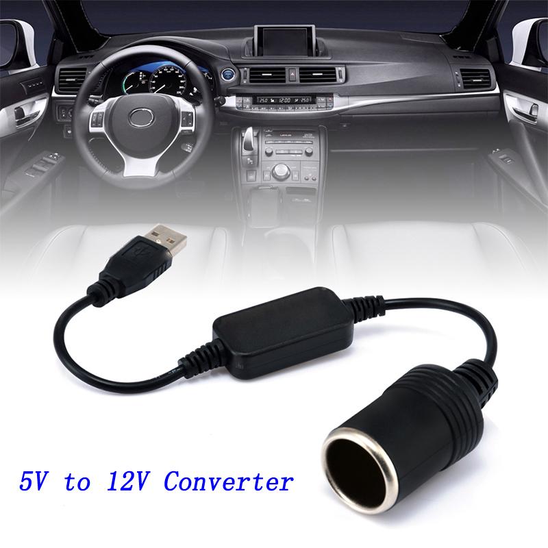 5V 2A USB เพื่อ 12V 8W ซ็อกเก็ตที่จุดบุหรี่ USB ชายกับหญิงบุหรี่