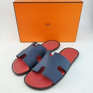 รองเท้าแตะผู้ชาย Hermes รุ่น Izmir Sandals สี Blue Celeste/Incense Red Size 42