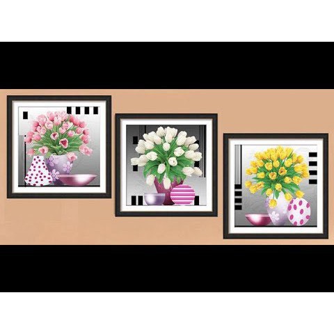 ภาพวาดเพชร Pink Tulips LV283-284-852